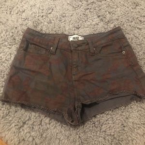 PAIGE floral denim shorts